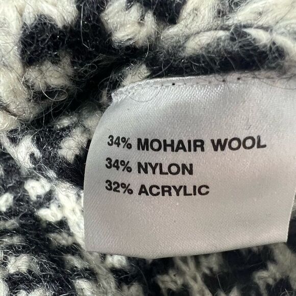 EMRECO Mohair Blend Black White Sweater Cardigan Jacket 2 Packets Size 12UK/8 US - Picture 7 of 12